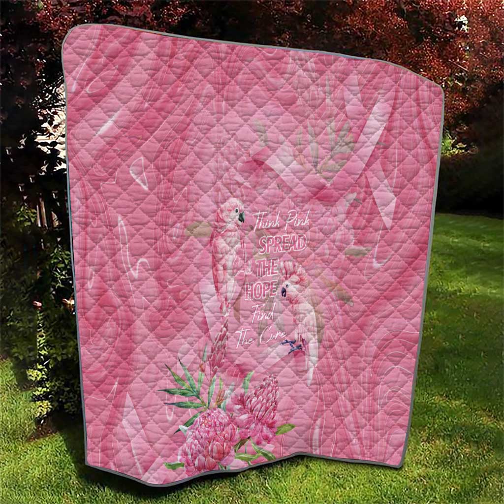 Australia Breast Cancer Awareness Quilt Think Pink Cockatoos Ribbon - Aussie Hoodie