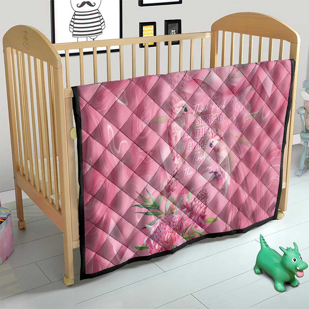 Australia Breast Cancer Awareness Quilt Think Pink Cockatoos Ribbon - Aussie Hoodie
