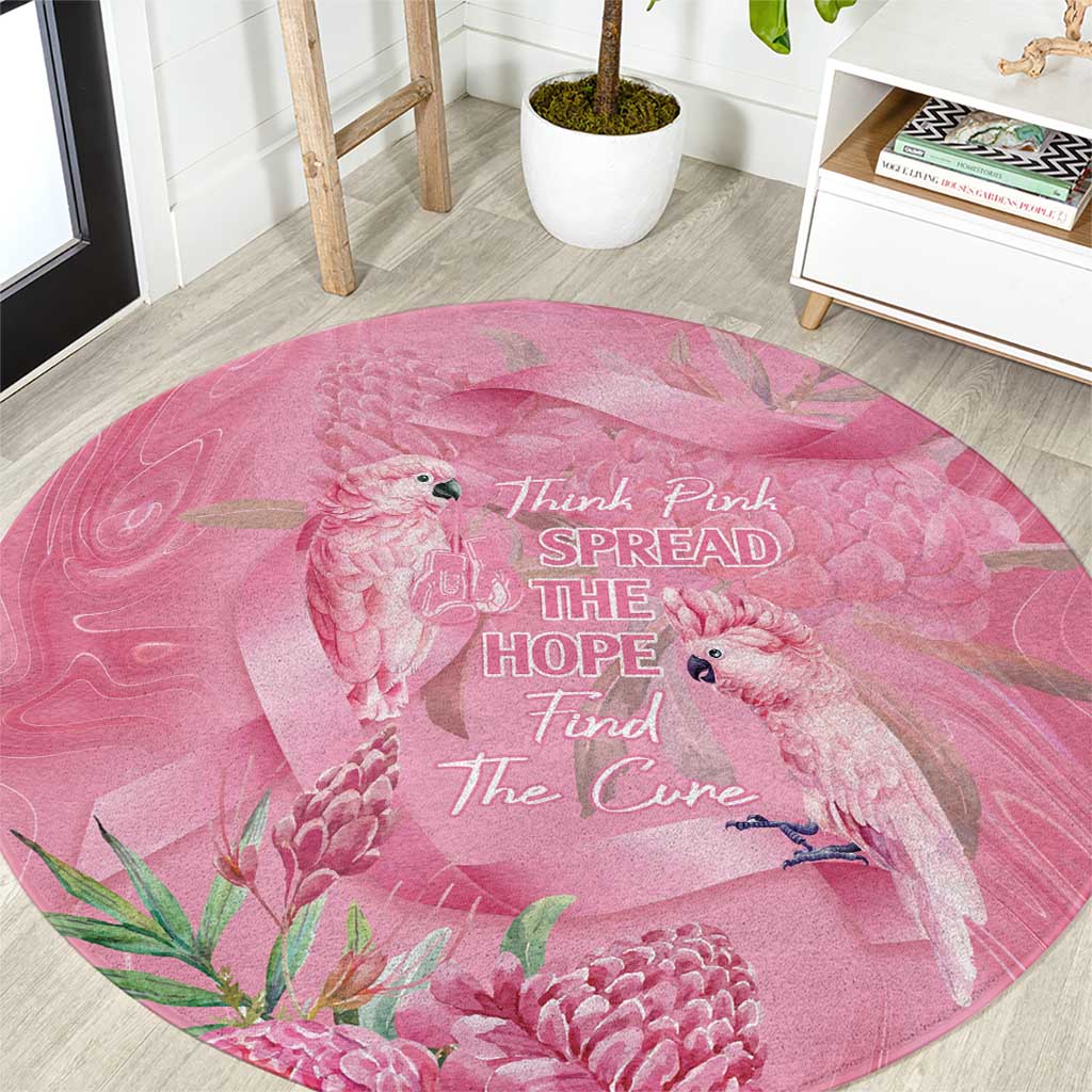 Australia Breast Cancer Awareness Round Carpet Think Pink Cockatoos Ribbon - Aussie Hoodie