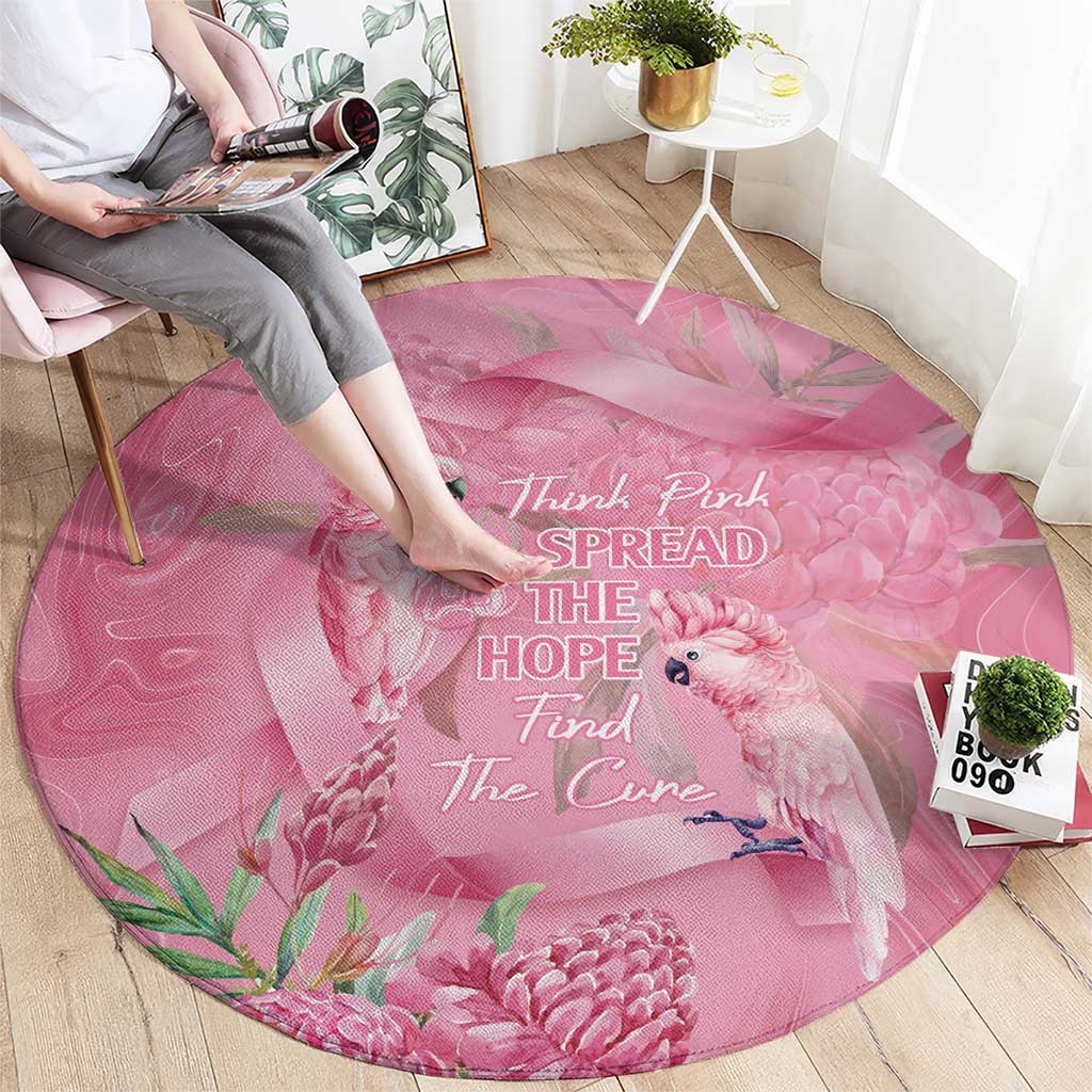Australia Breast Cancer Awareness Round Carpet Think Pink Cockatoos Ribbon - Aussie Hoodie