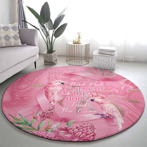 Australia Breast Cancer Awareness Round Carpet Think Pink Cockatoos Ribbon - Aussie Hoodie