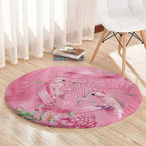 Australia Breast Cancer Awareness Round Carpet Think Pink Cockatoos Ribbon - Aussie Hoodie