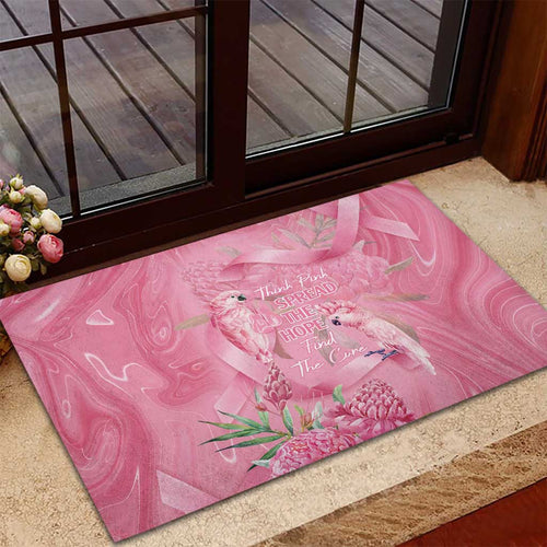 Australia Breast Cancer Awareness Rubber Doormat Think Pink Cockatoos Ribbon - Aussie Hoodie