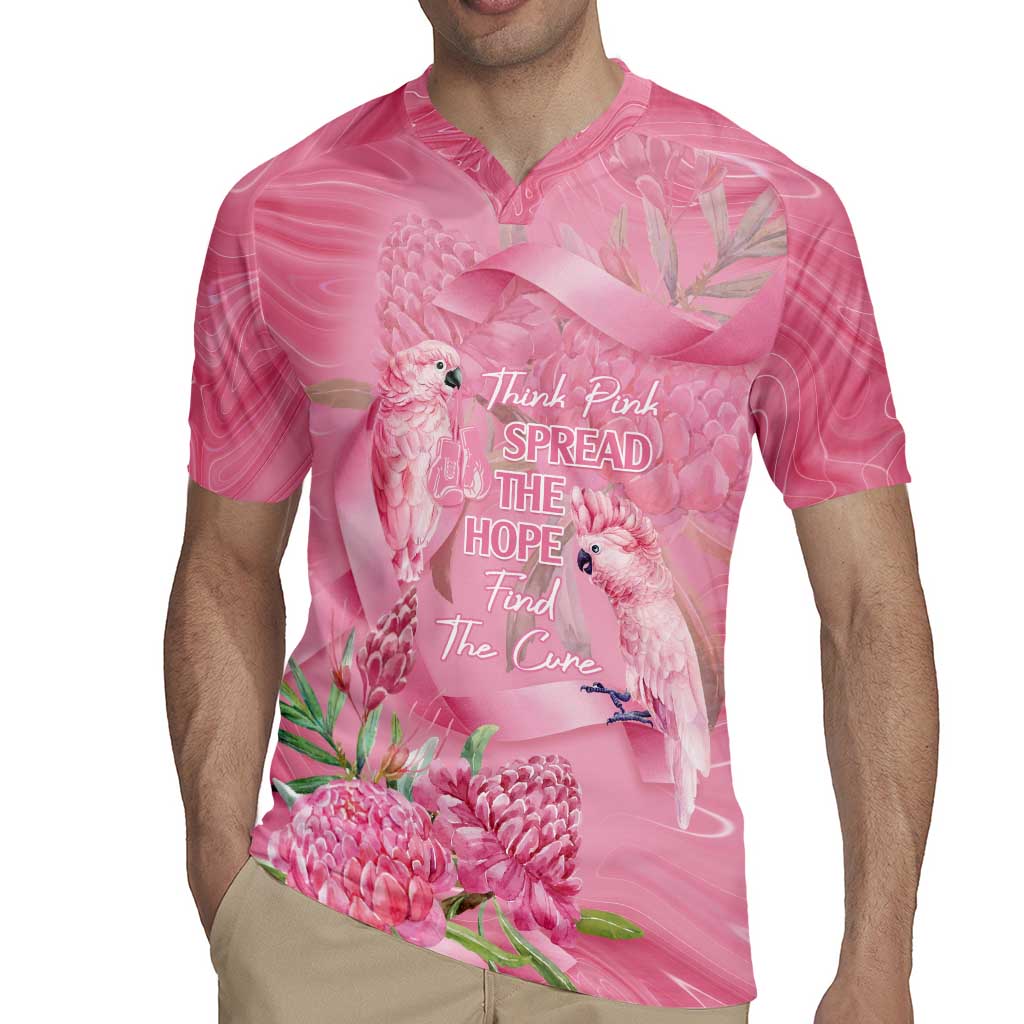 Australia Breast Cancer Awareness Rugby Jersey Think Pink Cockatoos Ribbon - Aussie Hoodie