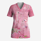 Australia Breast Cancer Awareness Scrub Top Think Pink Cockatoos Ribbon - Aussie Hoodie