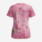 Australia Breast Cancer Awareness Scrub Top Think Pink Cockatoos Ribbon - Aussie Hoodie