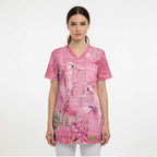 Australia Breast Cancer Awareness Scrub Top Think Pink Cockatoos Ribbon - Aussie Hoodie