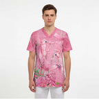 Australia Breast Cancer Awareness Scrub Top Think Pink Cockatoos Ribbon - Aussie Hoodie