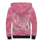 Australia Breast Cancer Awareness Sherpa Hoodie Think Pink Cockatoos Ribbon - Aussie Hoodie