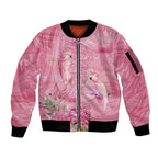 Australia Breast Cancer Awareness Sleeve Zip Bomber Jacket Think Pink Cockatoos Ribbon - Aussie Hoodie