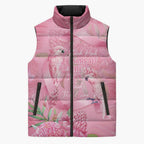 Australia Breast Cancer Awareness Sleeveless Puffer Jacket Think Pink Cockatoos Ribbon - Aussie Hoodie