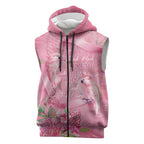 Australia Breast Cancer Awareness Sleeveless Zip Hoodie Think Pink Cockatoos Ribbon LT14