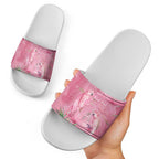 Australia Breast Cancer Awareness Slide Sandals Think Pink Cockatoos Ribbon - Aussie Hoodie