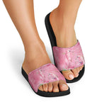 Australia Breast Cancer Awareness Slide Sandals Think Pink Cockatoos Ribbon - Aussie Hoodie