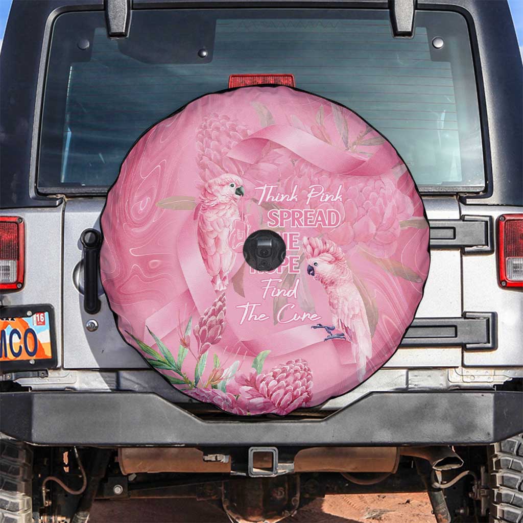 Australia Breast Cancer Awareness Spare Tire Cover Think Pink Cockatoos Ribbon - Aussie Hoodie