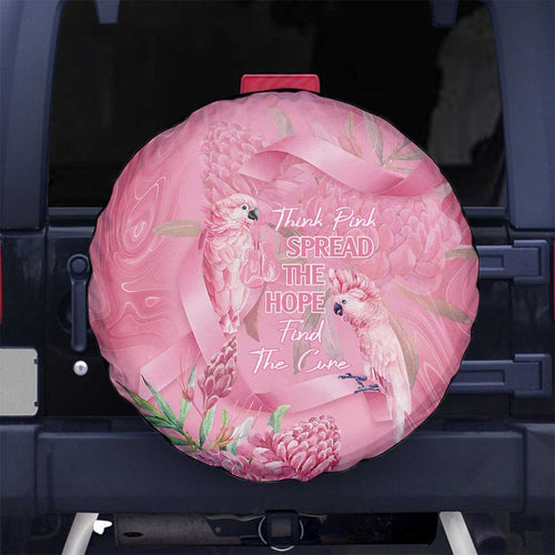 Australia Breast Cancer Awareness Spare Tire Cover Think Pink Cockatoos Ribbon - Aussie Hoodie
