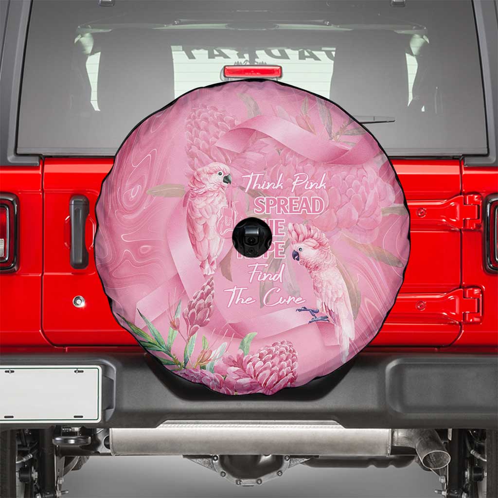 Australia Breast Cancer Awareness Spare Tire Cover Think Pink Cockatoos Ribbon - Aussie Hoodie