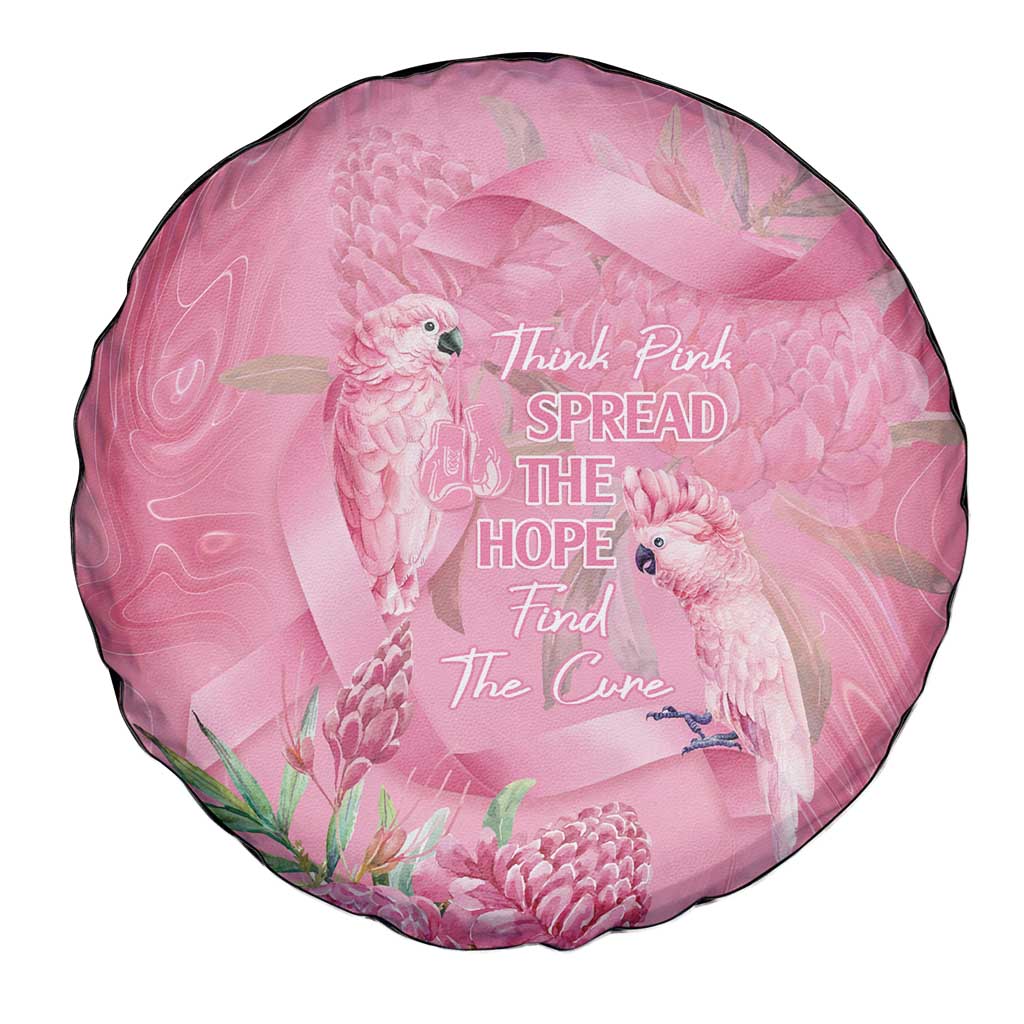 Australia Breast Cancer Awareness Spare Tire Cover Think Pink Cockatoos Ribbon - Aussie Hoodie