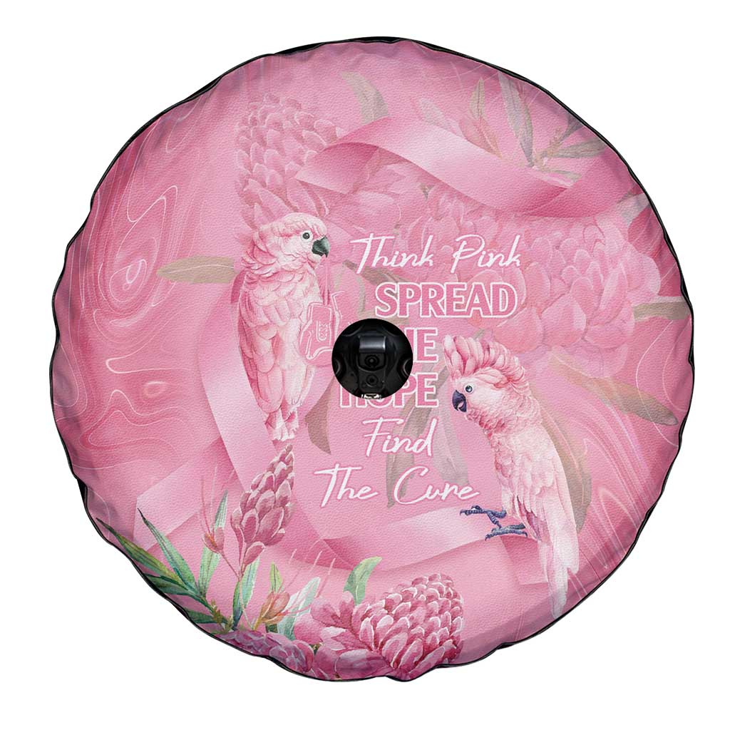 Australia Breast Cancer Awareness Spare Tire Cover Think Pink Cockatoos Ribbon - Aussie Hoodie