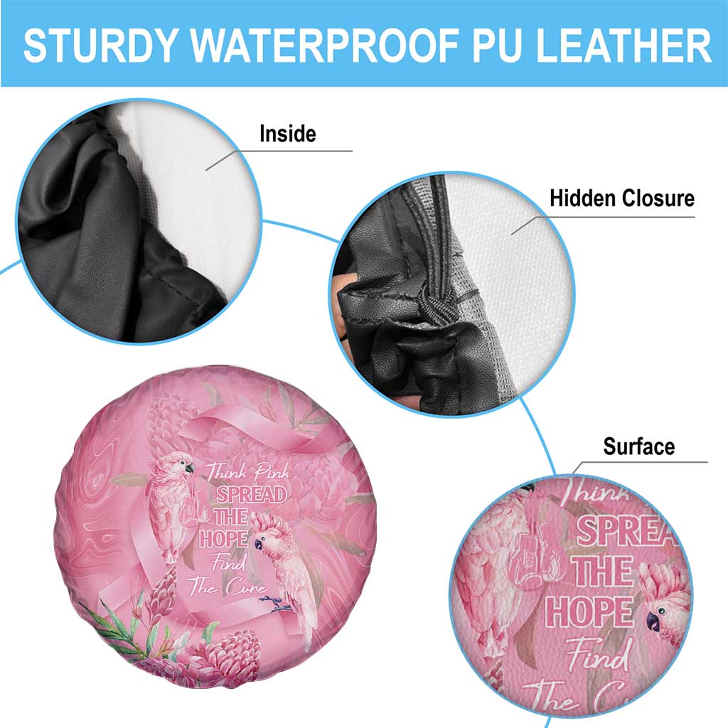 Australia Breast Cancer Awareness Spare Tire Cover Think Pink Cockatoos Ribbon - Aussie Hoodie