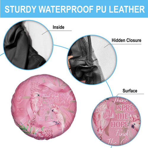 Australia Breast Cancer Awareness Spare Tire Cover Think Pink Cockatoos Ribbon - Aussie Hoodie