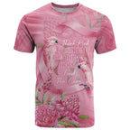 Australia Breast Cancer Awareness T Shirt Think Pink Cockatoos Ribbon - Aussie Hoodie