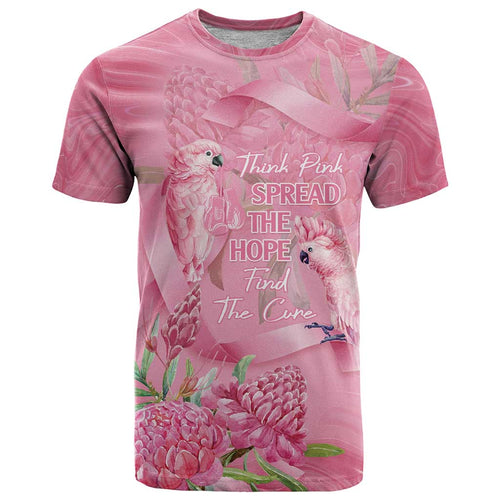 Australia Breast Cancer Awareness T Shirt Think Pink Cockatoos Ribbon - Aussie Hoodie