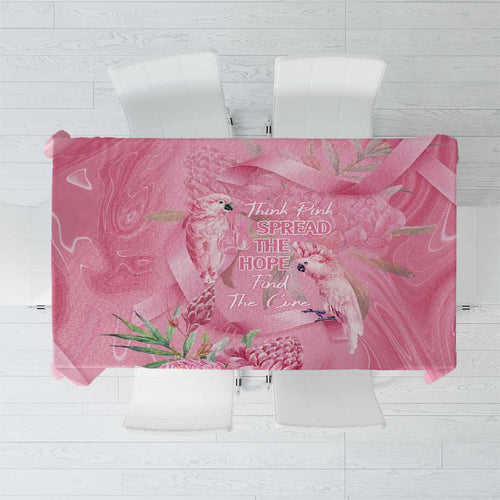 Australia Breast Cancer Awareness Tablecloth Think Pink Cockatoos Ribbon - Aussie Hoodie