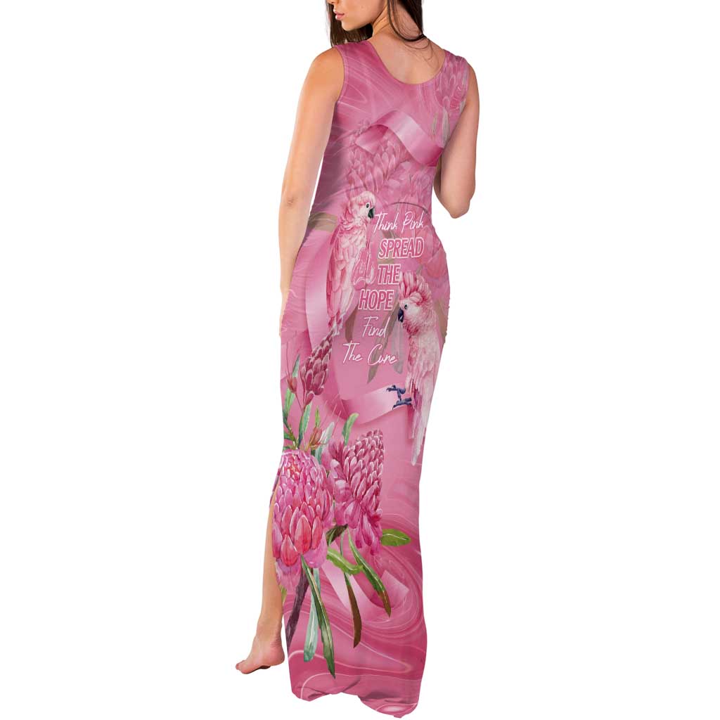 Australia Breast Cancer Awareness Tank Maxi Dress Think Pink Cockatoos Ribbon - Aussie Hoodie