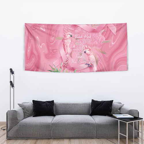 Australia Breast Cancer Awareness Tapestry Think Pink Cockatoos Ribbon - Aussie Hoodie