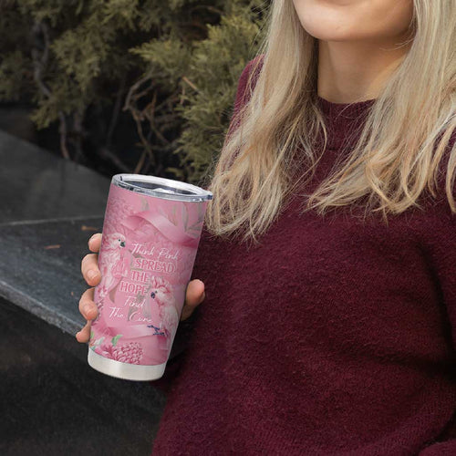 Australia Breast Cancer Awareness Tumbler Cup Think Pink Cockatoos Ribbon - Aussie Hoodie