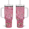 Australia Breast Cancer Awareness Tumbler With Handle Think Pink Cockatoos Ribbon - Aussie Hoodie