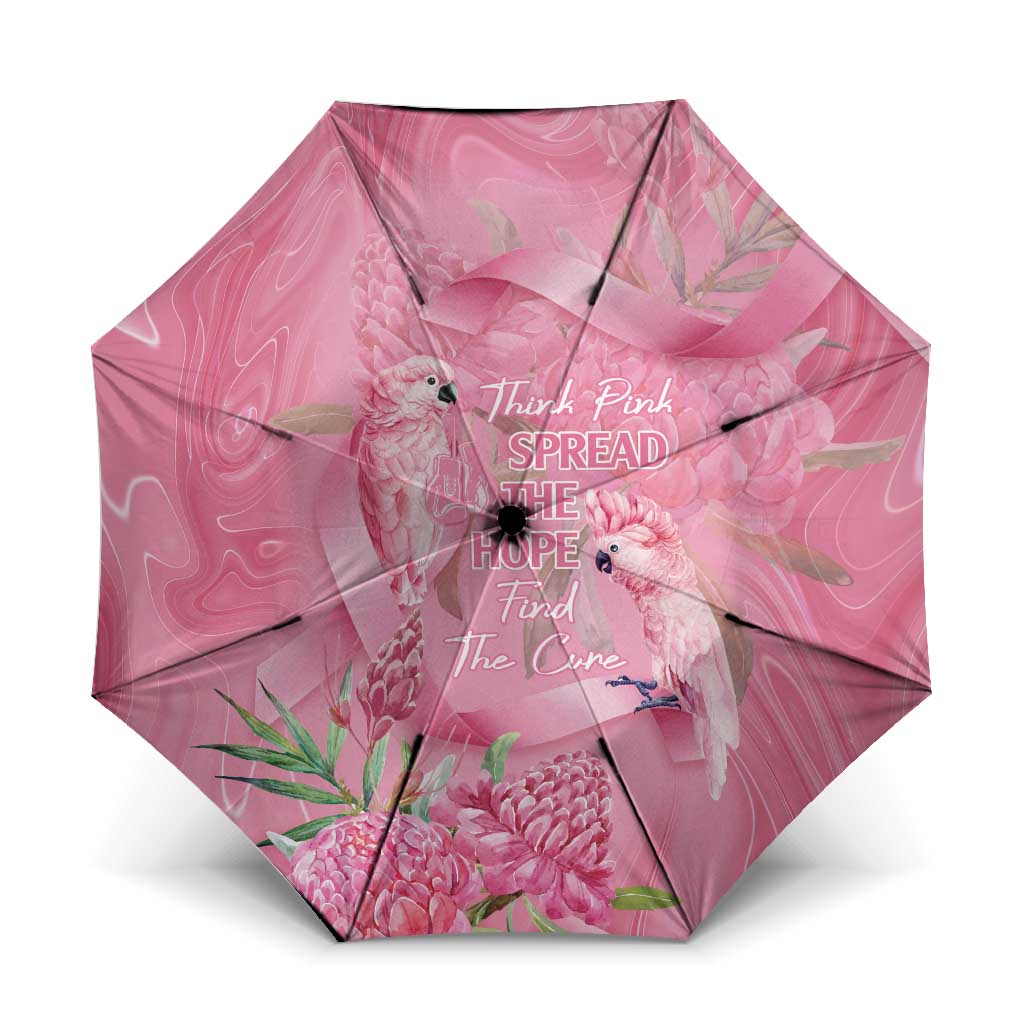 Australia Breast Cancer Awareness Umbrella Think Pink Cockatoos Ribbon - Aussie Hoodie