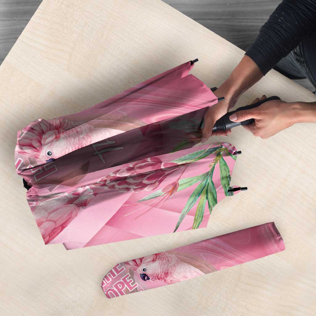 Australia Breast Cancer Awareness Umbrella Think Pink Cockatoos Ribbon - Aussie Hoodie