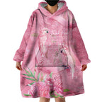 Australia Breast Cancer Awareness Wearable Blanket Hoodie Think Pink Cockatoos Ribbon - Aussie Hoodie