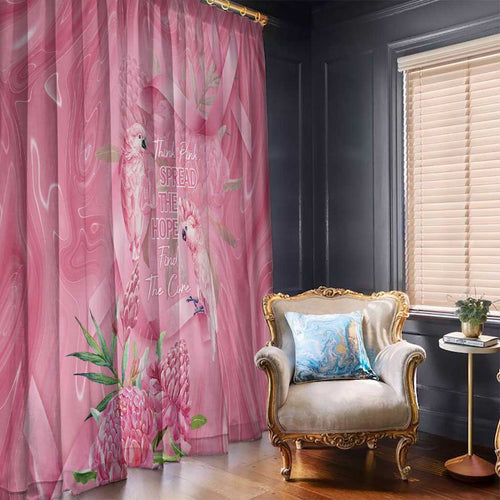 Australia Breast Cancer Awareness Window Curtain Think Pink Cockatoos Ribbon - Aussie Hoodie