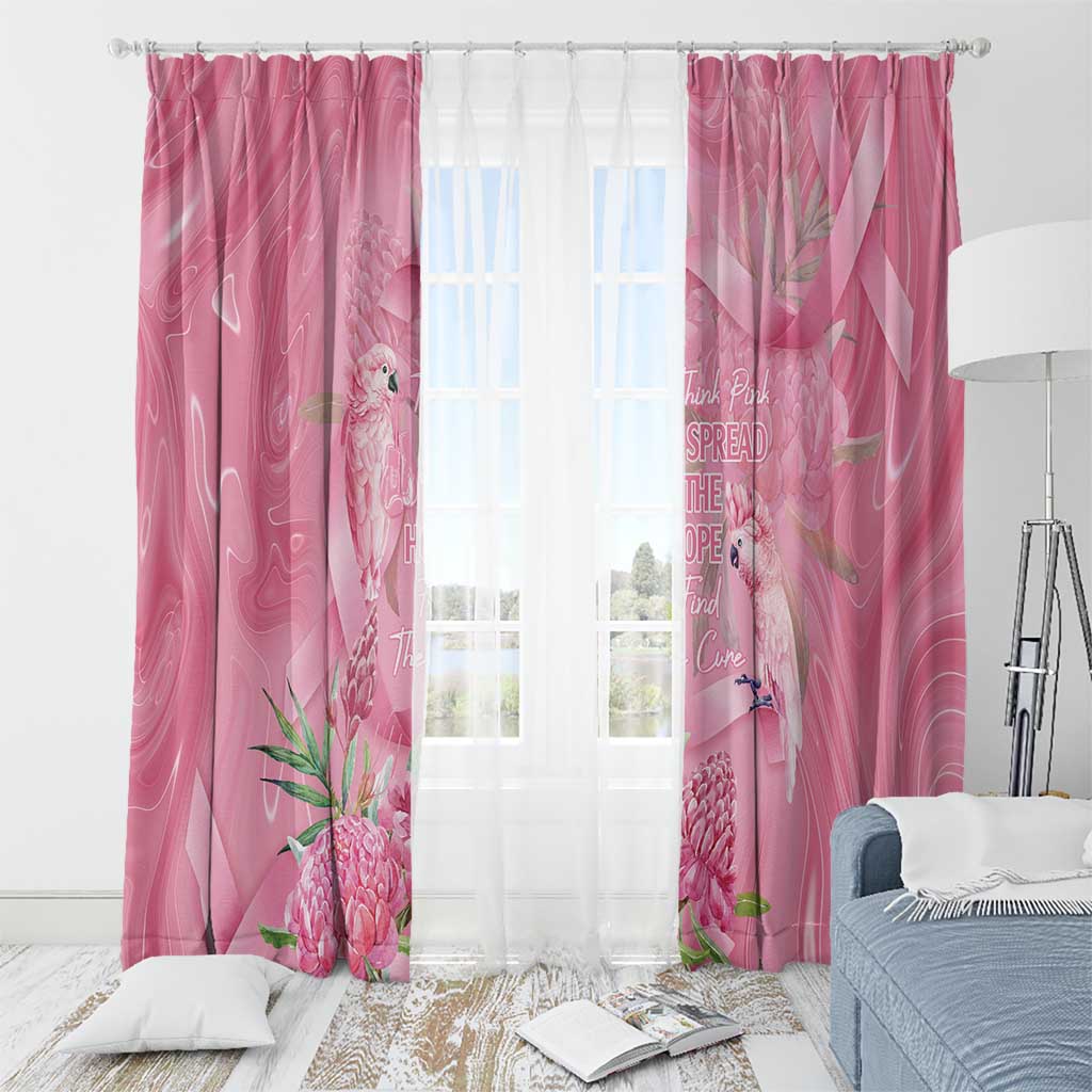 Australia Breast Cancer Awareness Window Curtain Think Pink Cockatoos Ribbon - Aussie Hoodie