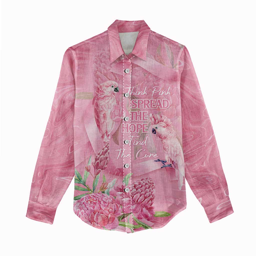 Australia Breast Cancer Awareness Women Casual Shirt Think Pink Cockatoos Ribbon - Aussie Hoodie