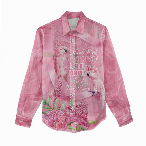 Australia Breast Cancer Awareness Women Casual Shirt Think Pink Cockatoos Ribbon - Aussie Hoodie