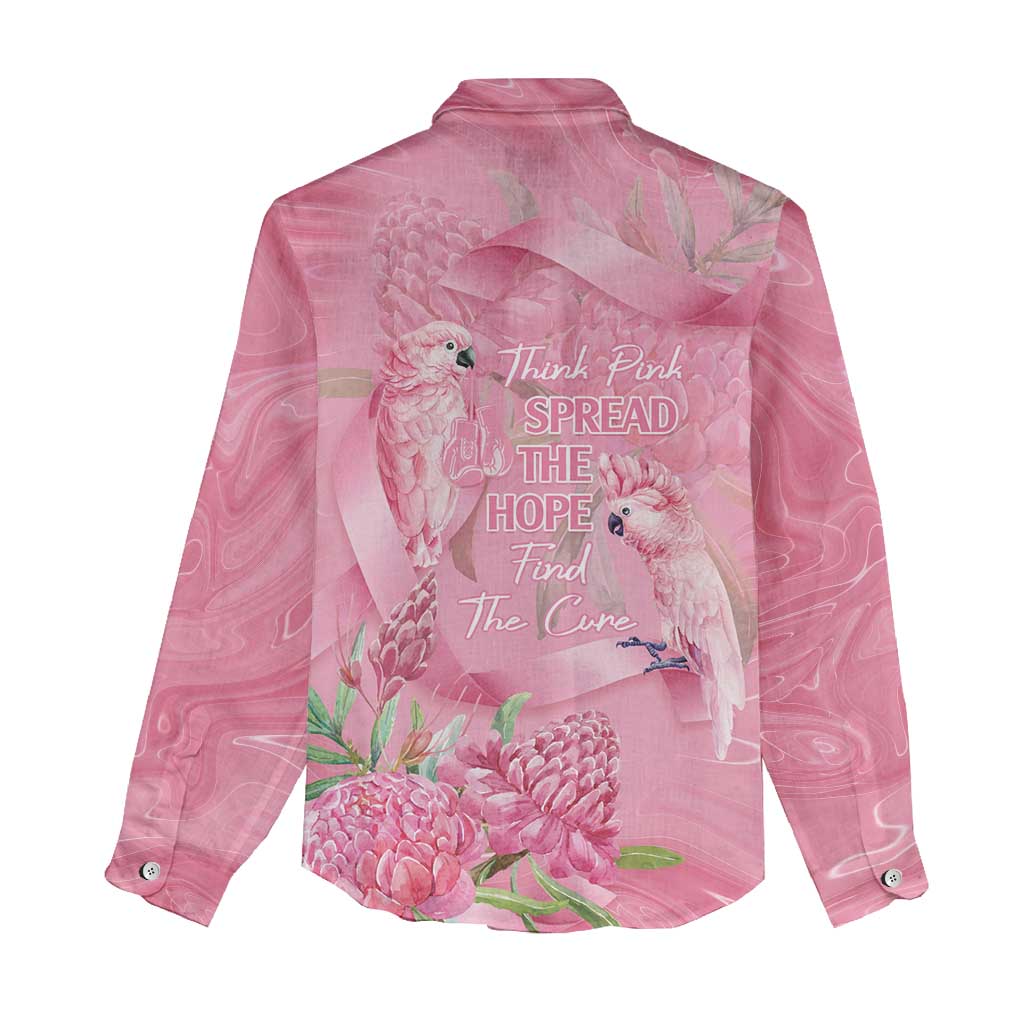 Australia Breast Cancer Awareness Women Casual Shirt Think Pink Cockatoos Ribbon - Aussie Hoodie