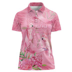 Australia Breast Cancer Awareness Women Polo Shirt Think Pink Cockatoos Ribbon - Aussie Hoodie