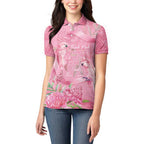 Australia Breast Cancer Awareness Women Polo Shirt Think Pink Cockatoos Ribbon - Aussie Hoodie