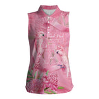 Australia Breast Cancer Awareness Women Sleeveless Polo Shirt Think Pink Cockatoos Ribbon - Aussie Hoodie