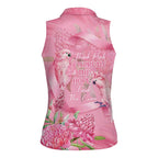 Australia Breast Cancer Awareness Women Sleeveless Polo Shirt Think Pink Cockatoos Ribbon - Aussie Hoodie