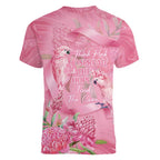 Australia Breast Cancer Awareness Women V-Neck T-Shirt Think Pink Cockatoos Ribbon - Aussie Hoodie