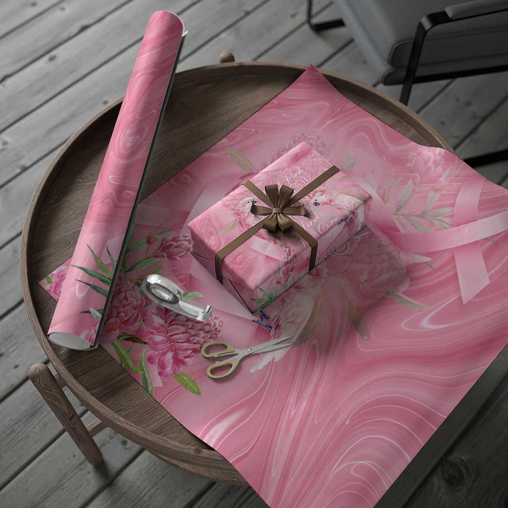 Australia Breast Cancer Awareness Wrapping Paper Think Pink Cockatoos Ribbon - Aussie Hoodie