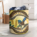 Superb Fairywren Bottlebrush Australia Indigenous Art Laundry Basket