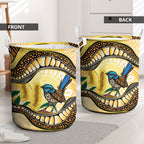 Superb Fairywren Bottlebrush Australia Indigenous Art Laundry Basket