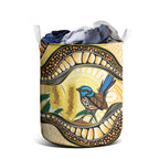 Superb Fairywren Bottlebrush Australia Indigenous Art Laundry Basket