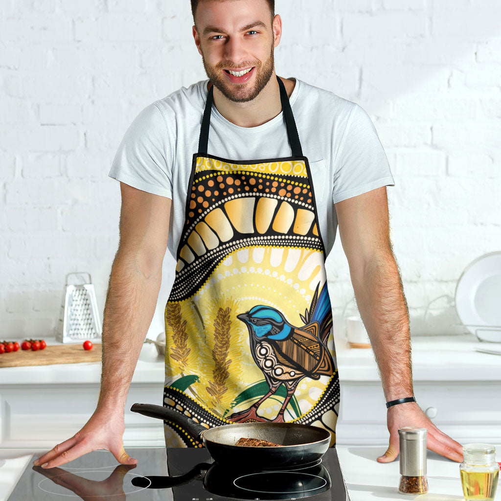Superb Fairywren Bottlebrush Australia Indigenous Art Apron